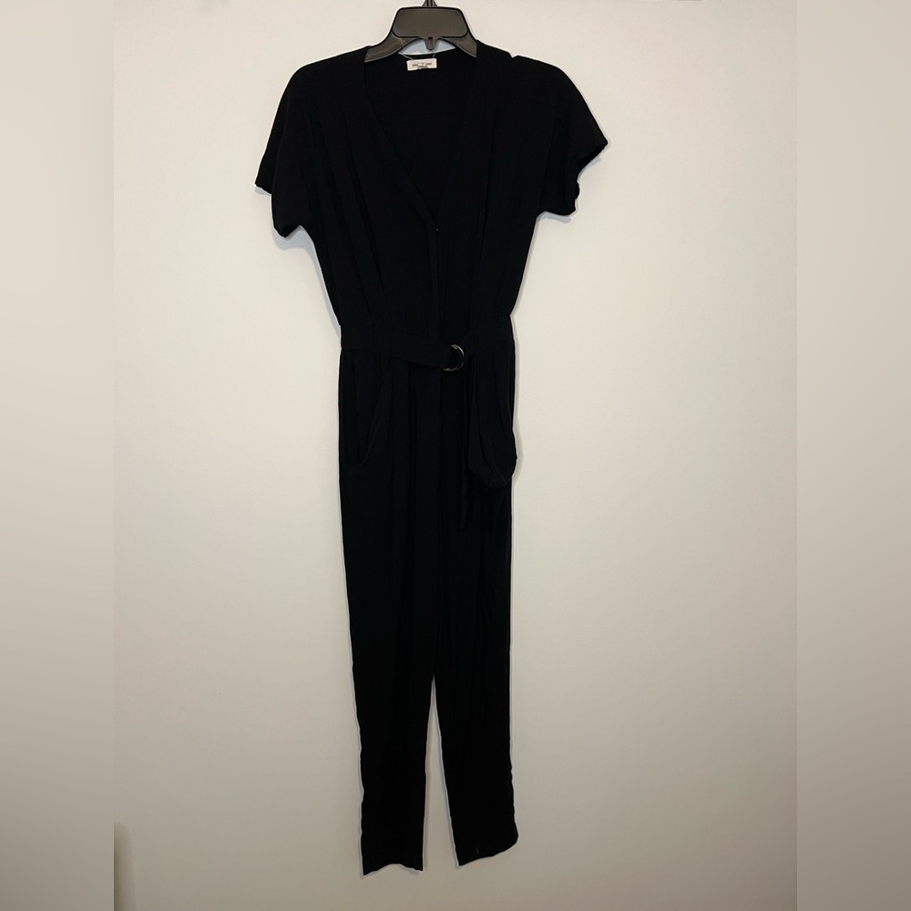 Silence + Noise Black Jumpsuit Belted Waist